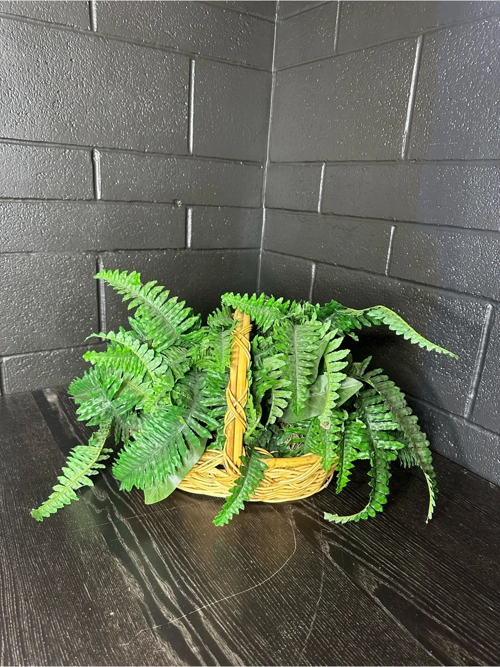 Faux Green Decorative Fern Basket - Home Accents